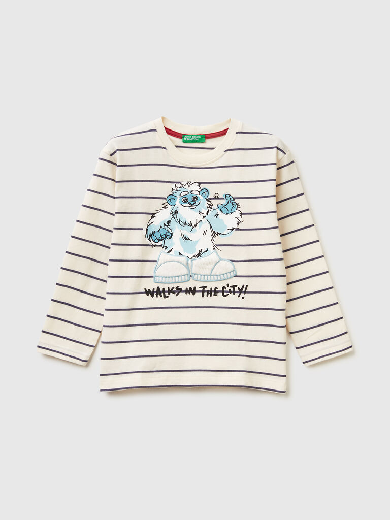 Striped t-shirt with print