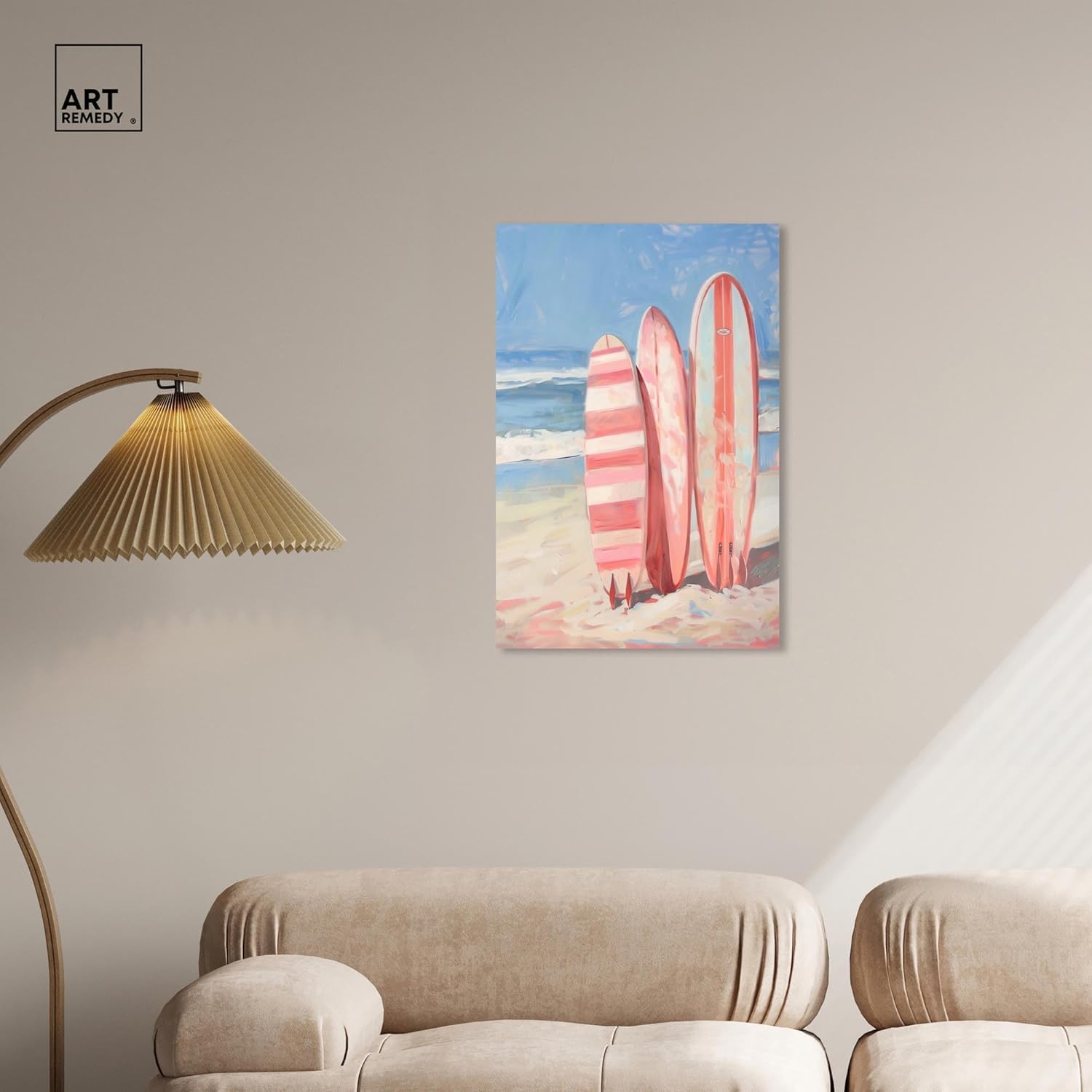 Art Remedy Modern Coastal Print Canvas, 20 x 30, Gallery Wrapped, Pink Surfboards