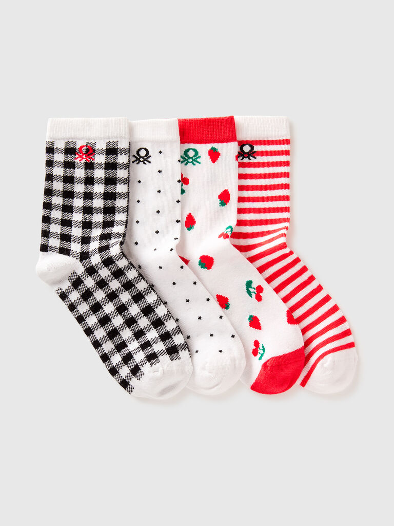 Four pairs of patterned socks