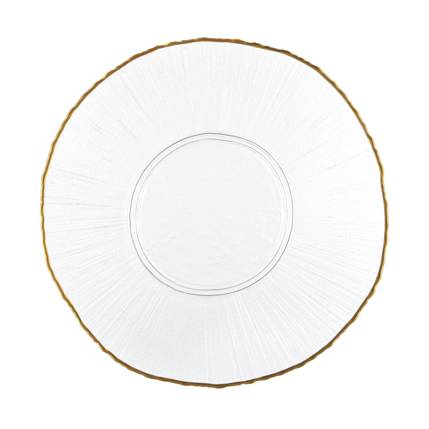 Piatto fondo in vetro bordo oro 20 cm