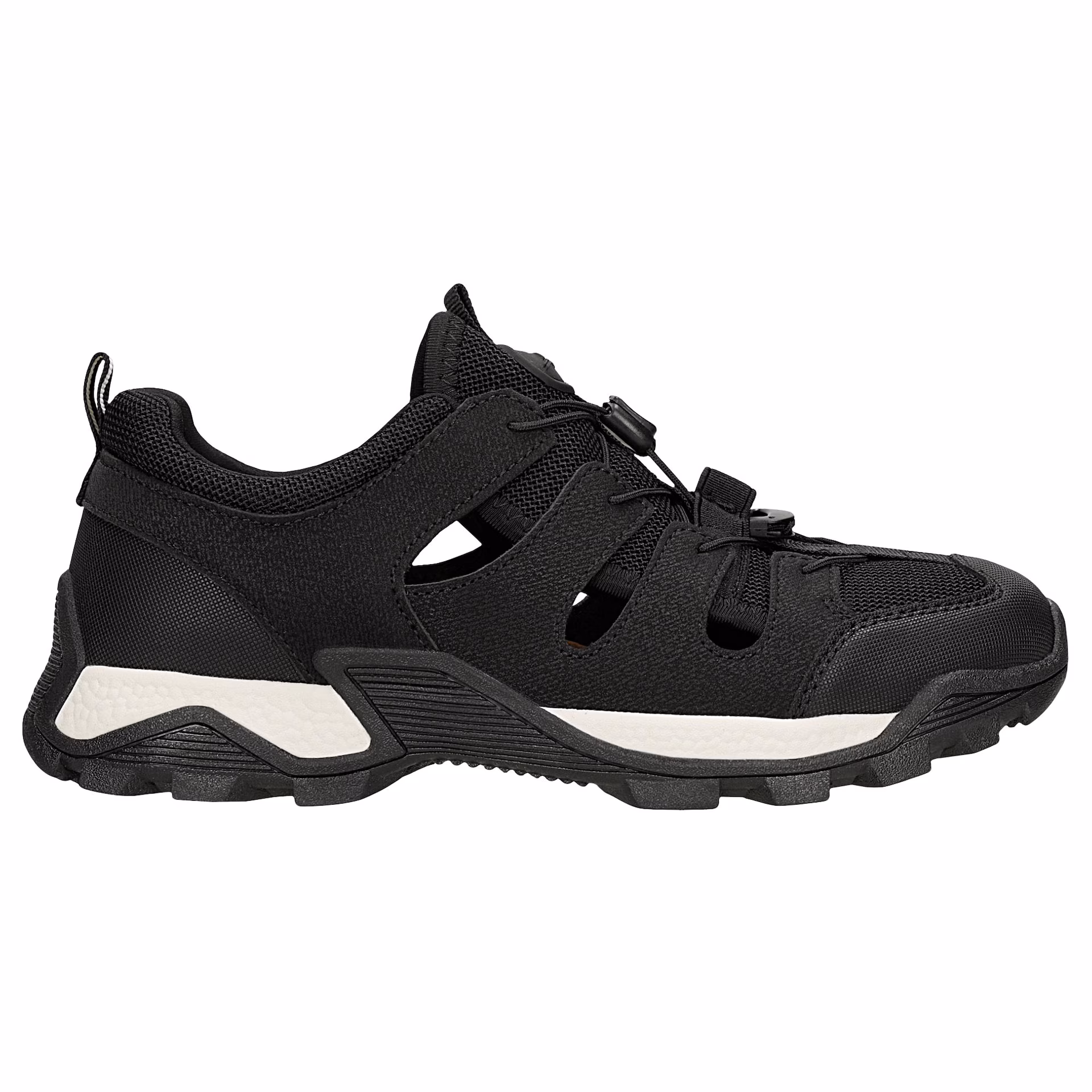 Czarne materiałowe sneakersy RELAKS z wycięciami