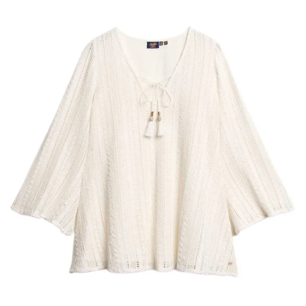 Superdry Ibiza Lace 3/4 sleeve short dress