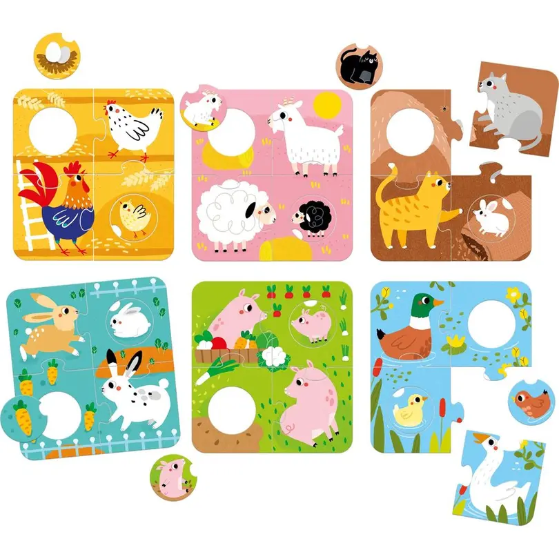 Puzzle 6er-Set Match the Farm Animals