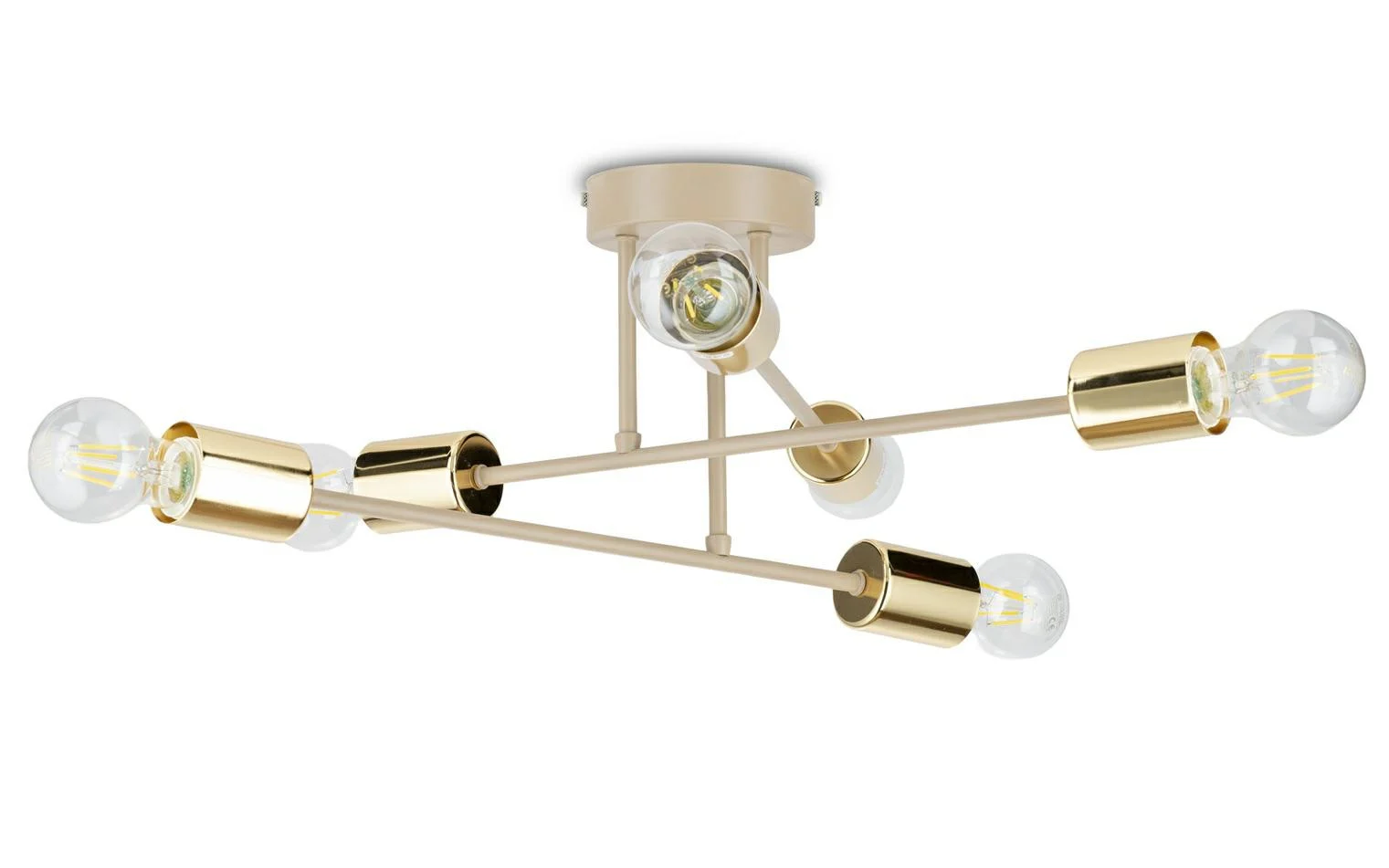 Lampa Sufitowa Robi Beżowo-złota 6xE27 50 cm Nowoczesny Salon Taupe