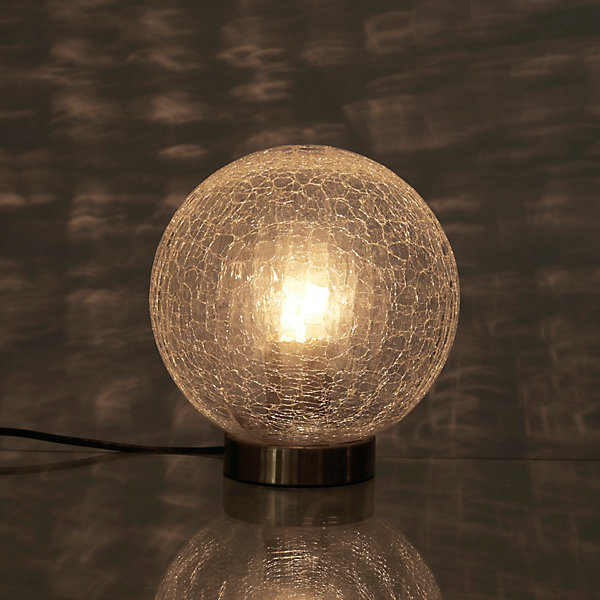 Lampe - Home Deco Factory - Boule En Verre Ciselé - Moderne - Or Et Transparent