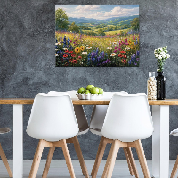Obraz Kwiaty Łąka Pejzaż Natura Do Sypialni Salonu Kuchni Na Płótnie 60X40