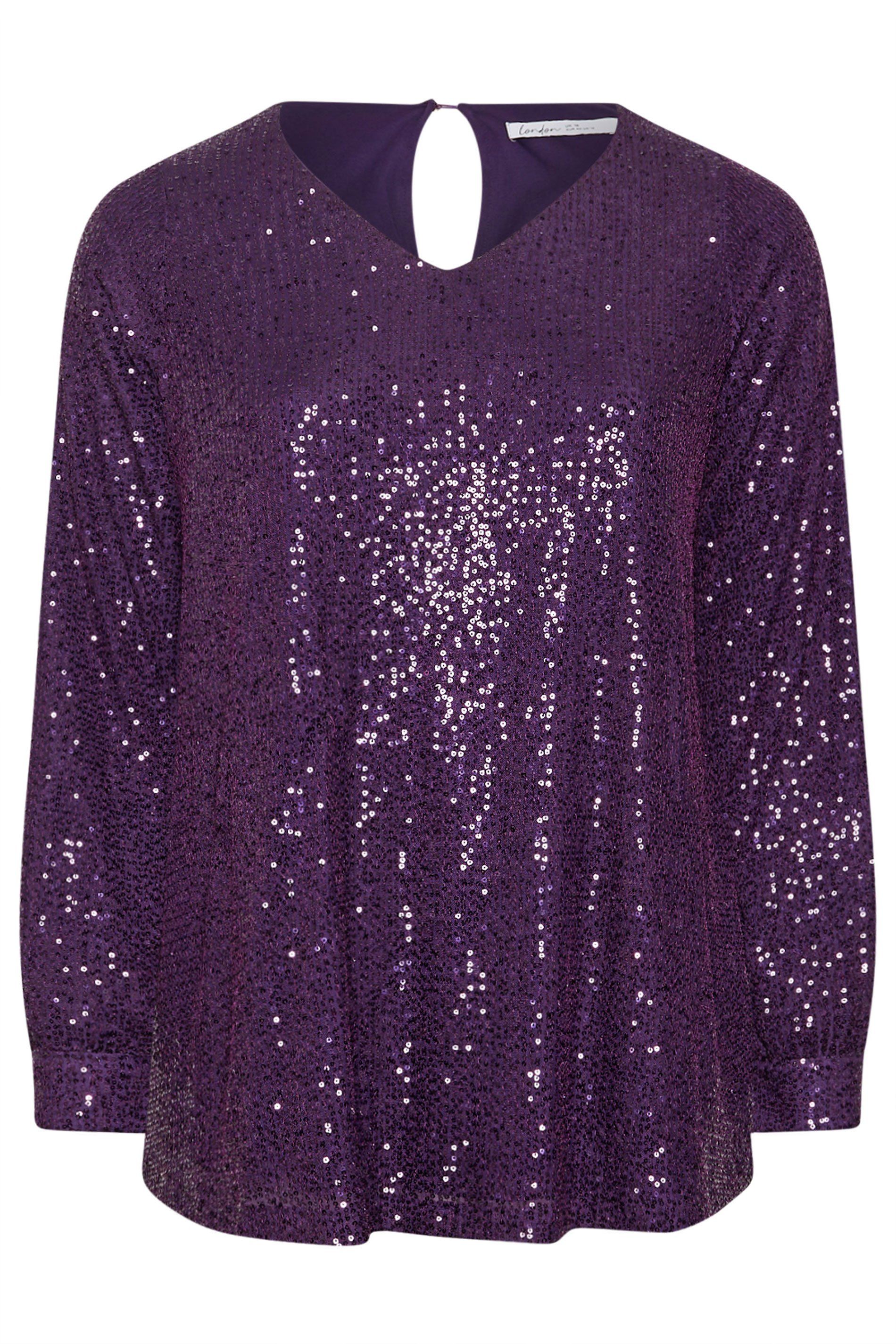 Yours Sequin V-Neck Top