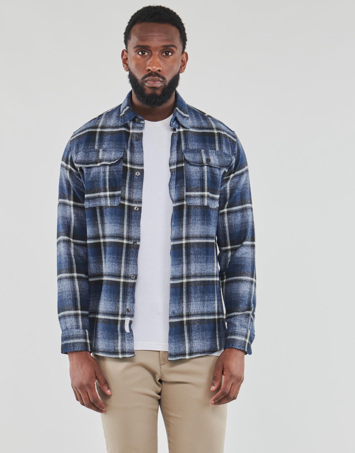 Selected - SLHREGSCOT CHECK SHIRT - Blue