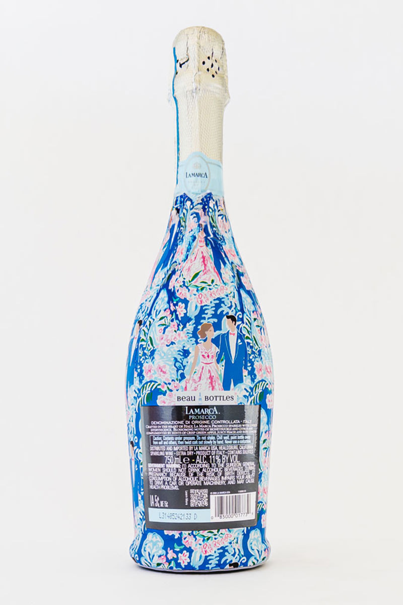 Beau Bottles Preppy Bride And Groom La Marca Edition Bottle Wrap