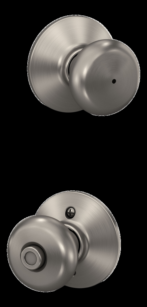 Schlage Plymouth Privacy Door Knob Lock Set, Satin Nickel
