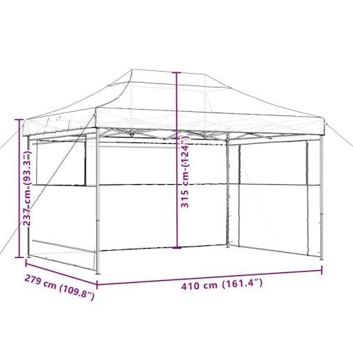 NNEVL Foldable Party Tent Pop-Up with 3 Sidewalls Beige