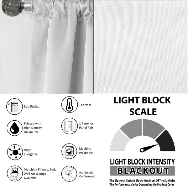 Designart 'Gold And White Geometric Pattern I' Mid-Century Modern Blackout Curtain Single Panel