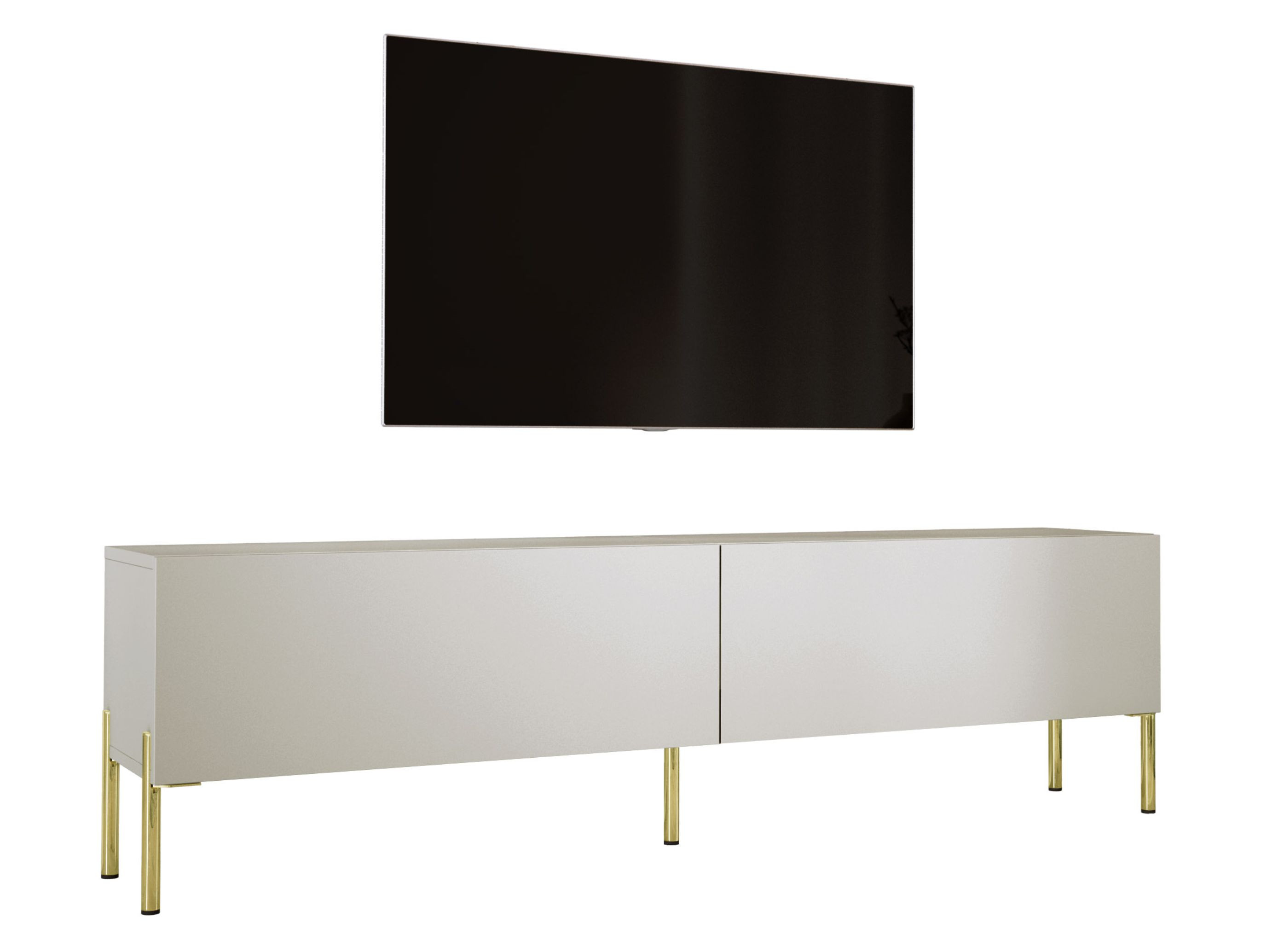 Szafka RTV : Kaszmir, złote nogi, 170 x 34 x 32 cm