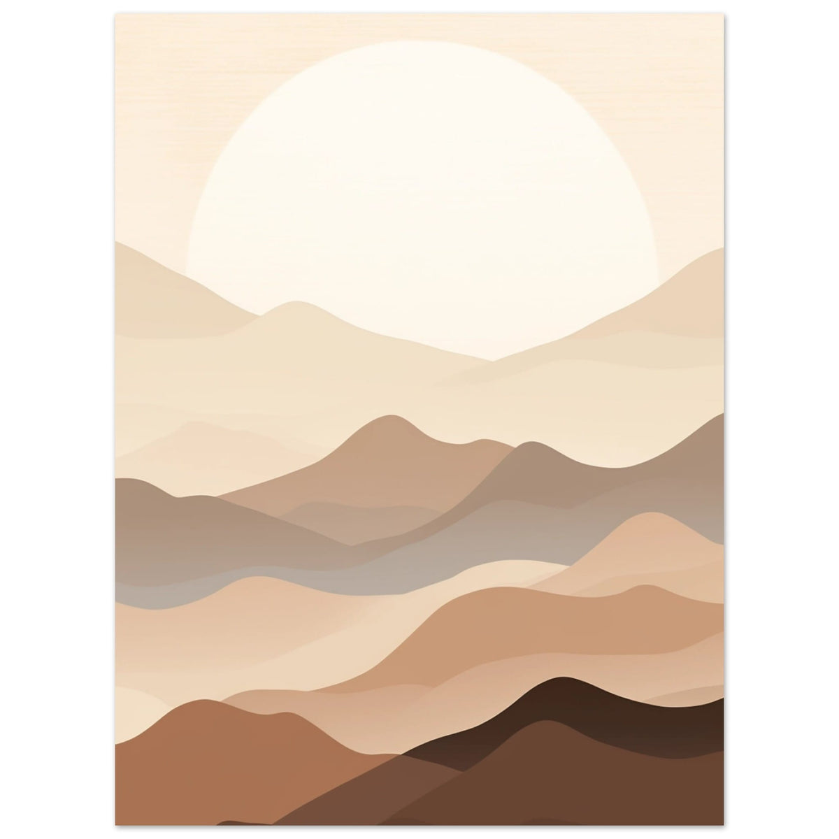 Artfulprints Poster Japandi landscape  - 30x40 cm - Meerkleurig