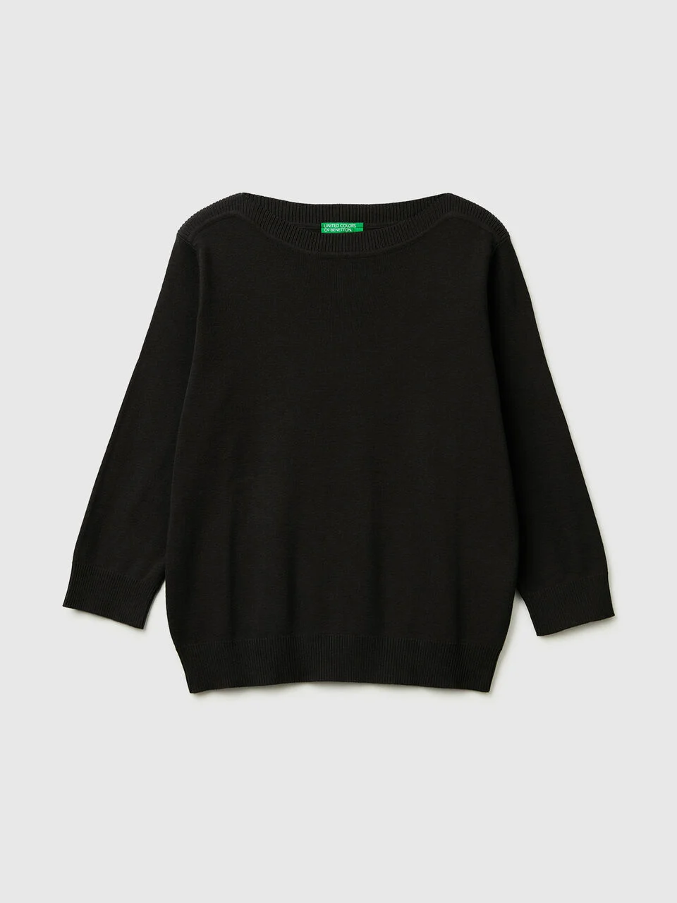 Black sweater with boat neck