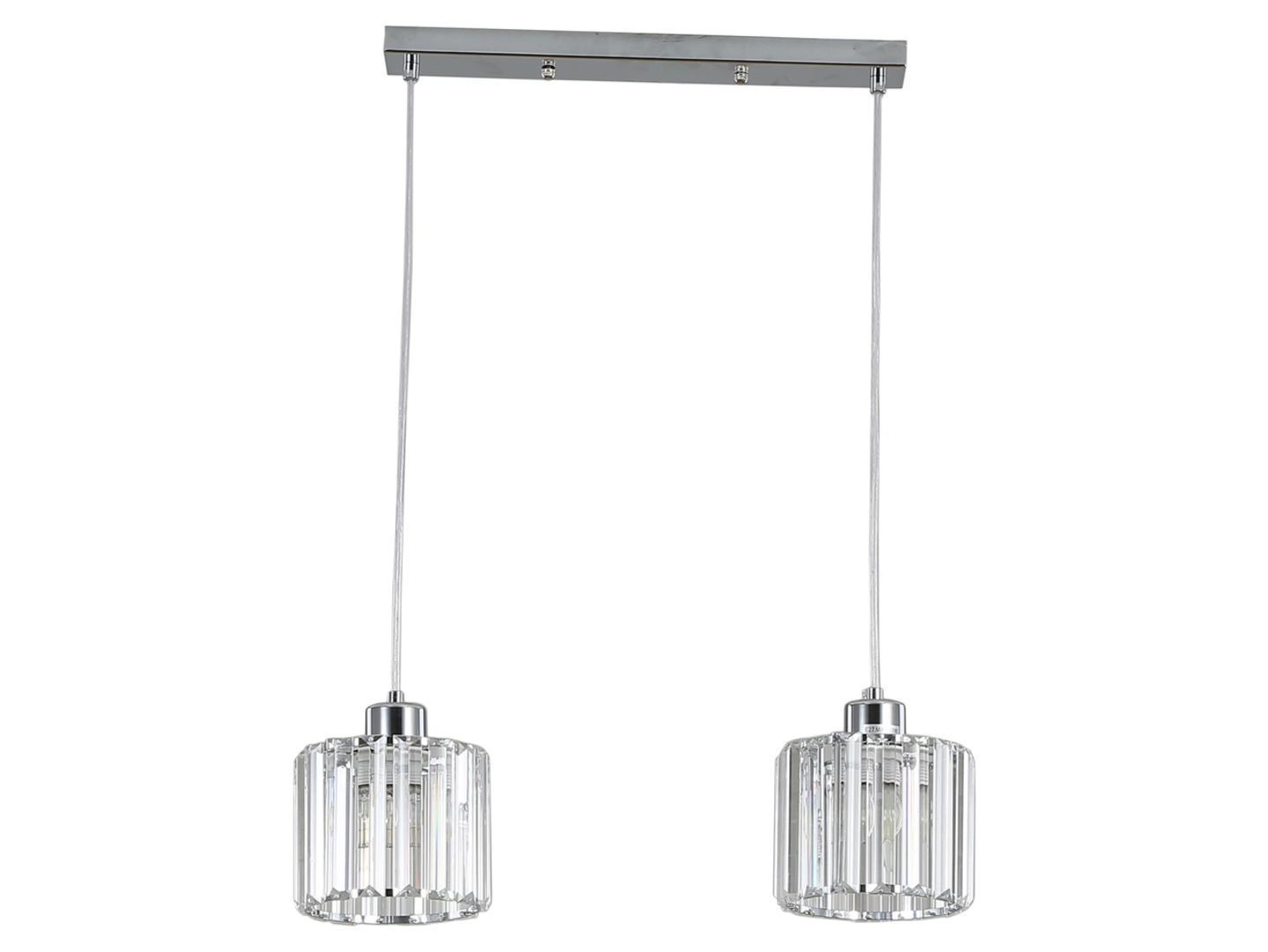 Lampa wisząca Kwarc 2-punktowa stalowa srebrna