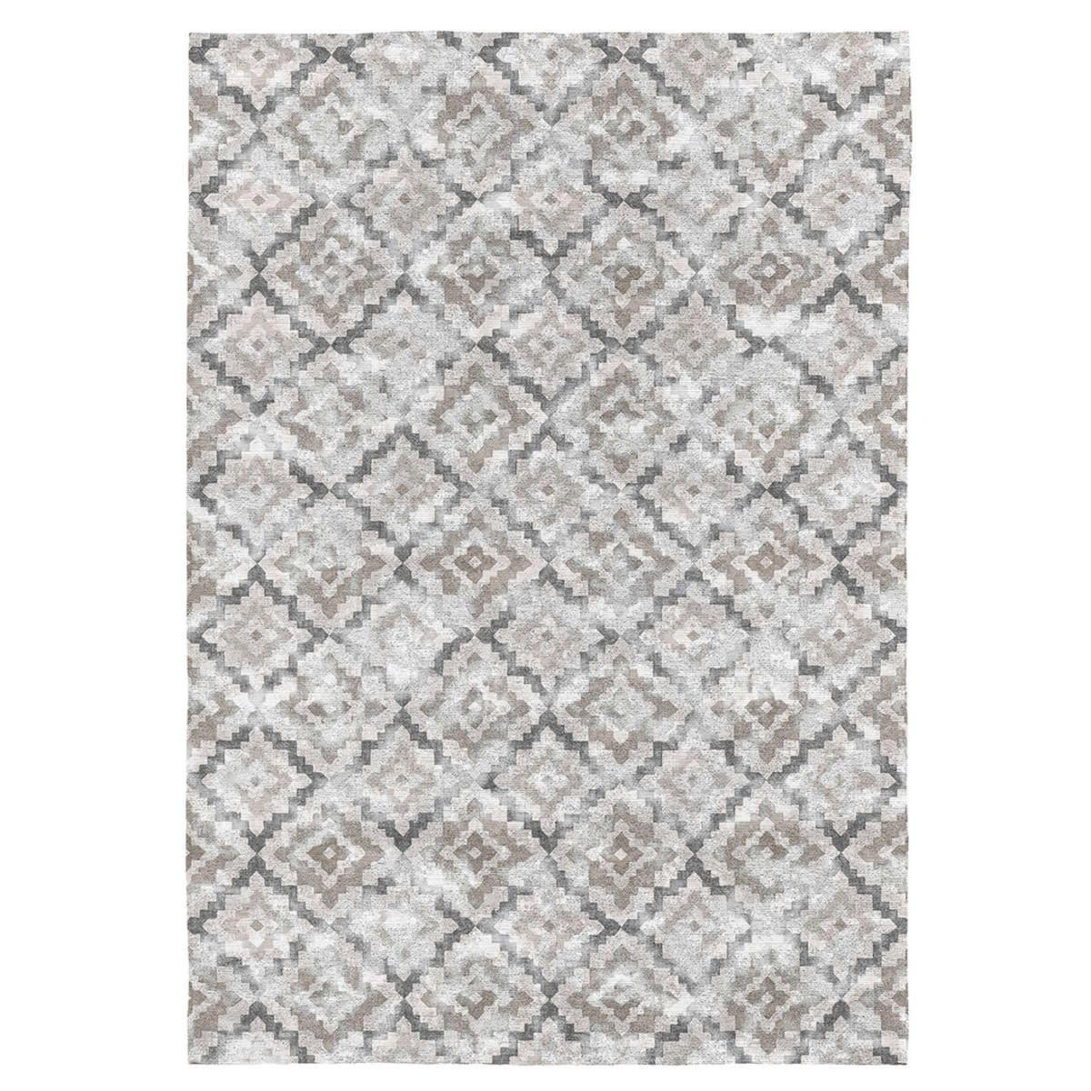 JENSEN - Tapis décoratif en coton en impression digital gris 200x290 cm