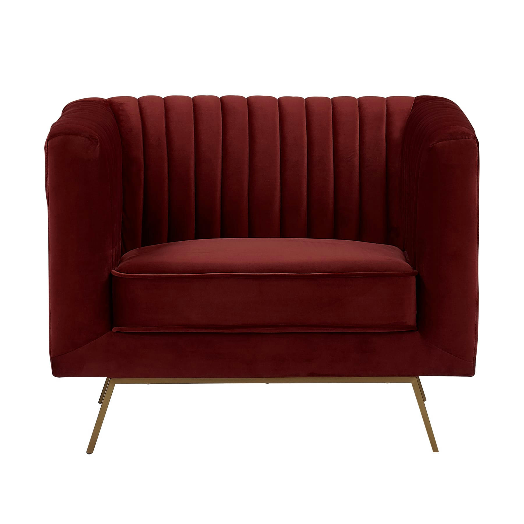 GATSBY - Fauteuil en velours bordeaux