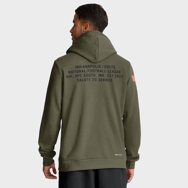 Indianapolis Colts Nike 2025 Salute to Service Sideline Standard Issue Dri-FIT Hoodie - Olive