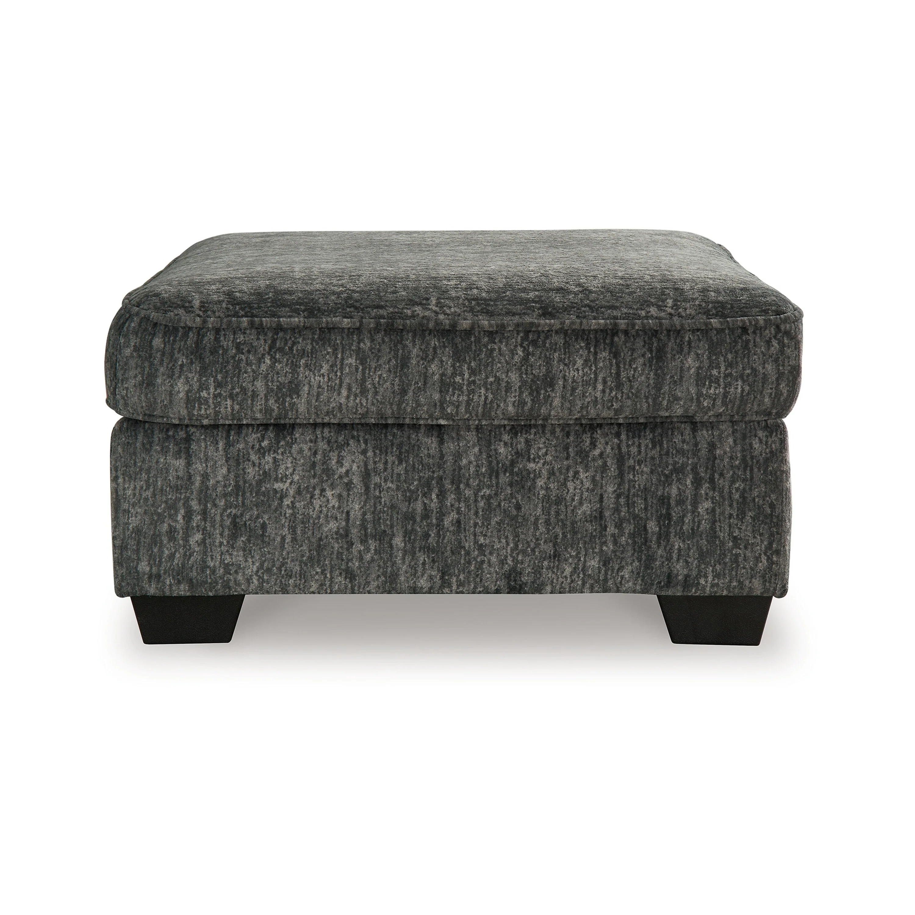 Layla Accent Ottoman, Contemporary Dark Gray Polyester, 37 Inch Square