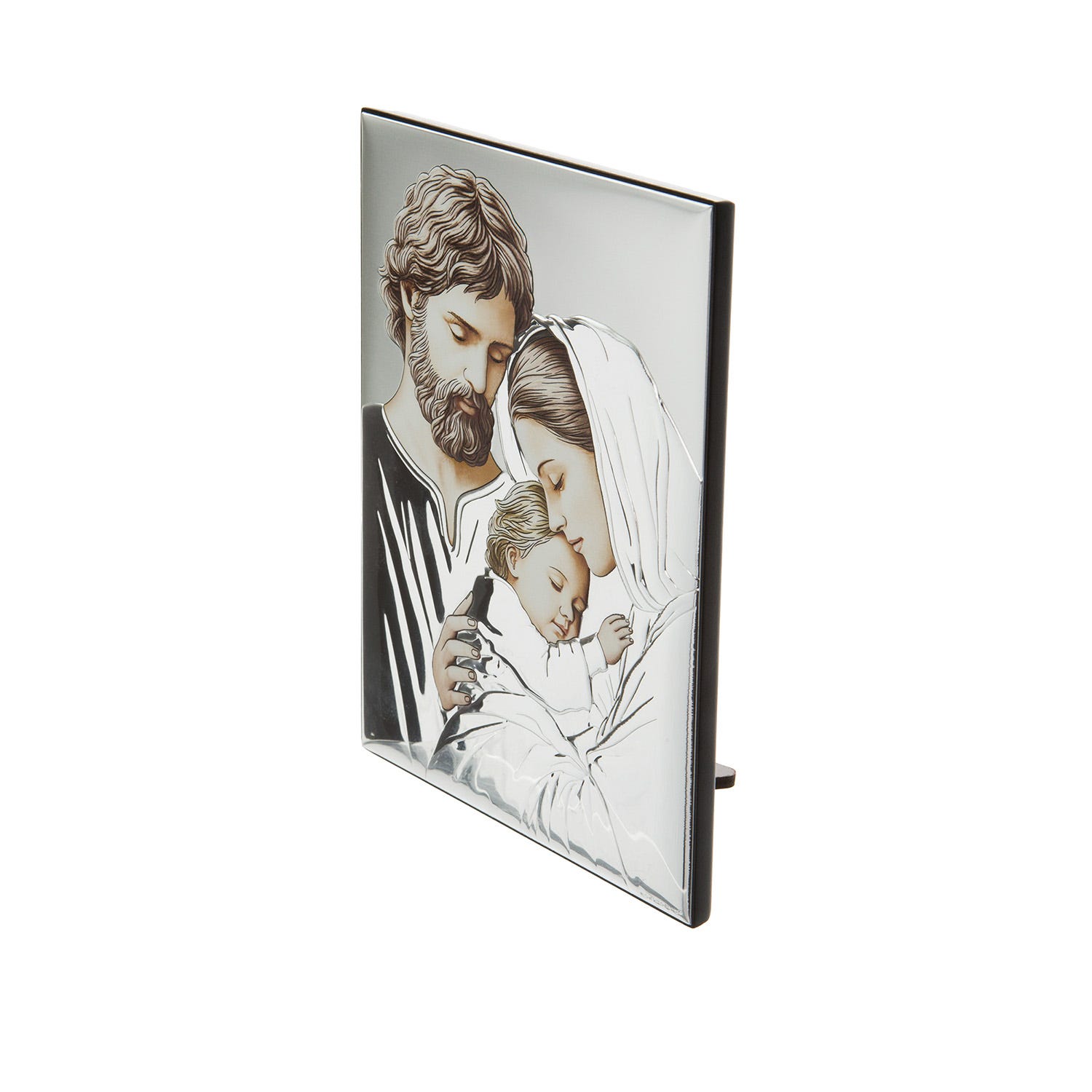 Icona Sacra famiglia ceramica 21x15 cm con argento Miro Silver
