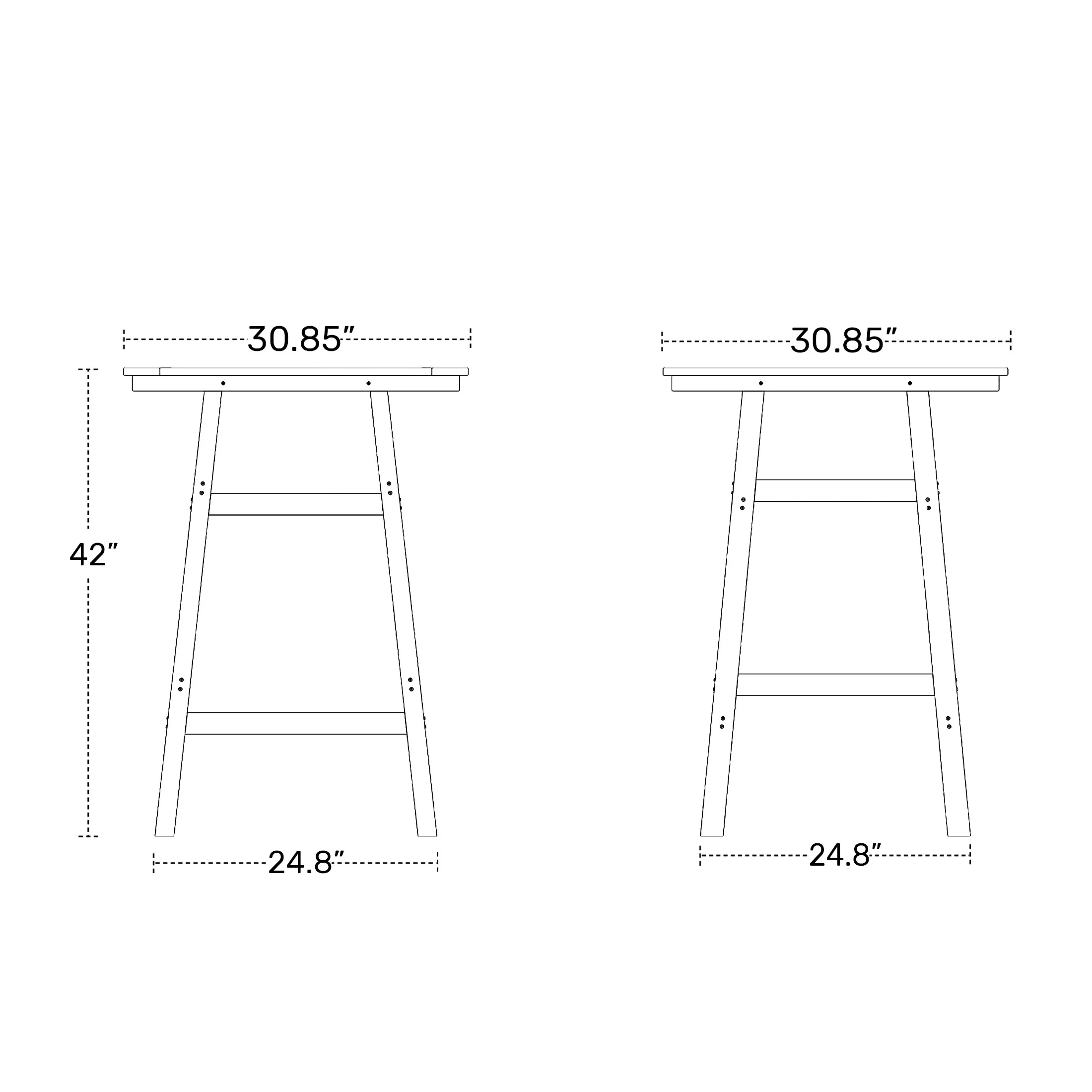 Polytrends Laguna Hdpe All Weather Outdoor Patio 30 Square Bar Table