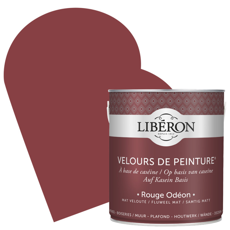 Peinture pour murs Velours de Peinture rouge odéon mat 2,5 L LIBERON