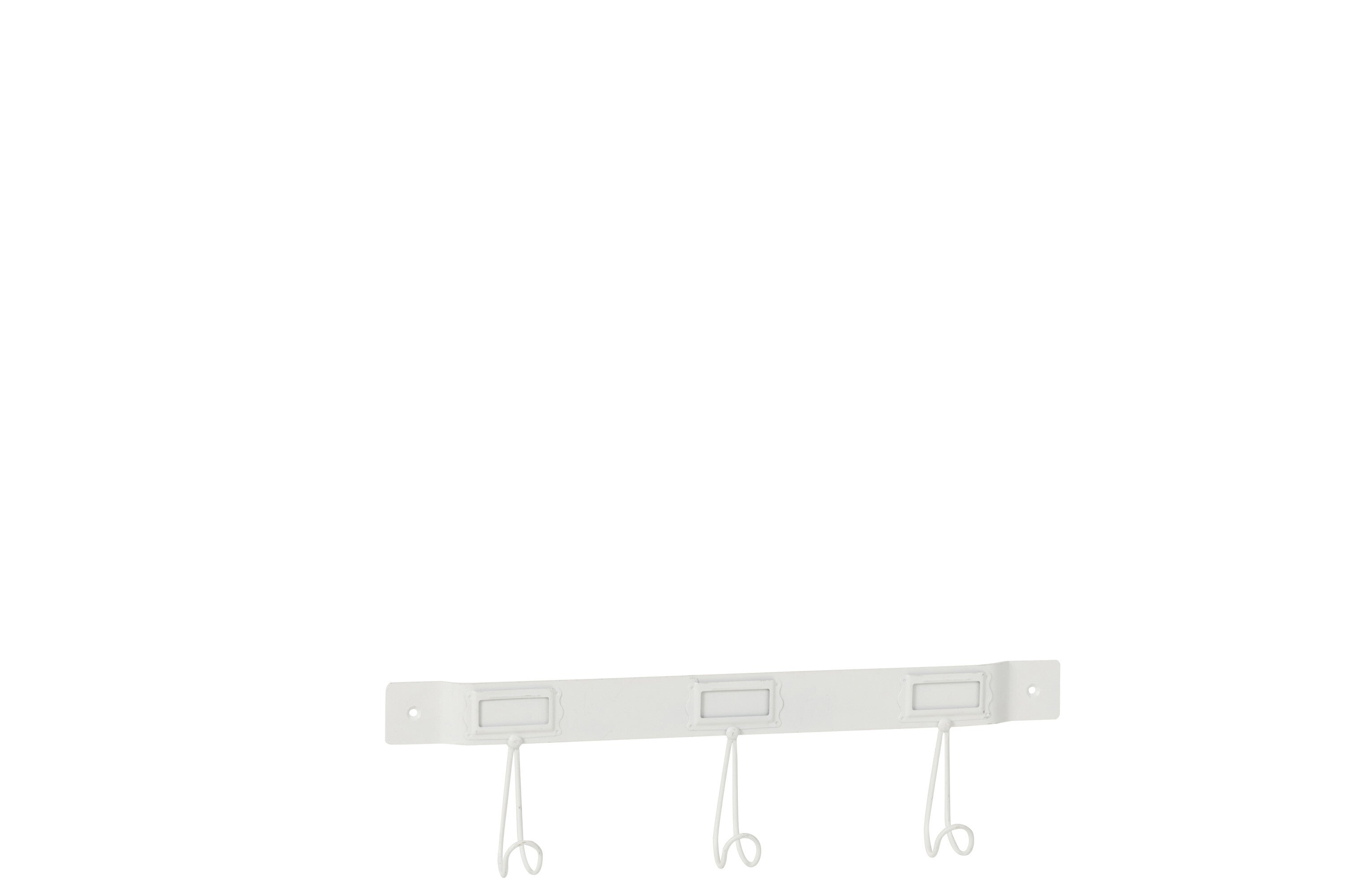 J-Line kapstok 3 Haken - metaal - wit - small