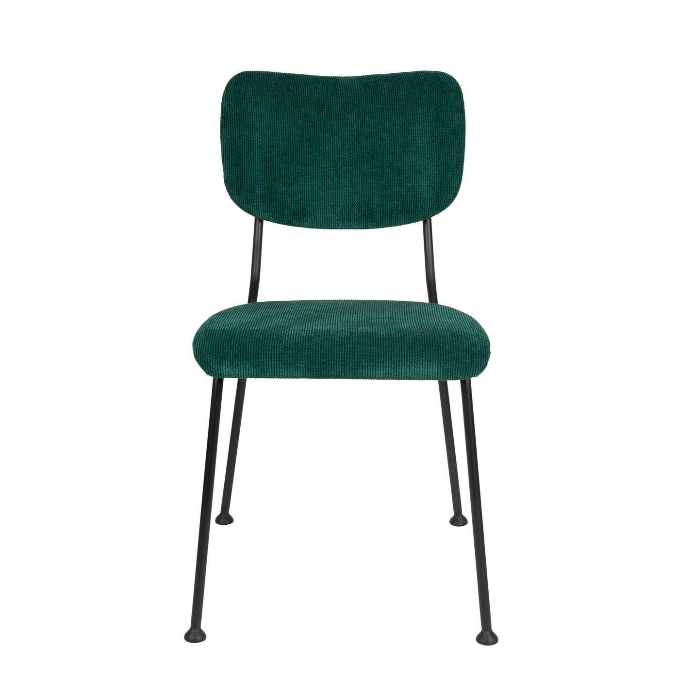 BENSON - Chaise de repas velours vert