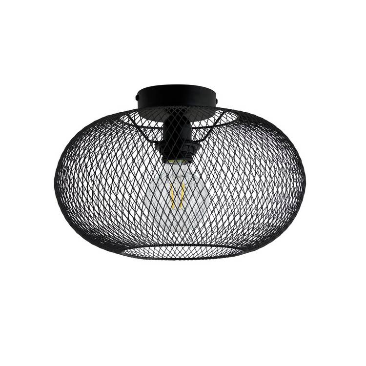 Habitat Tumba Mesh Flush to Ceiling Light - Black