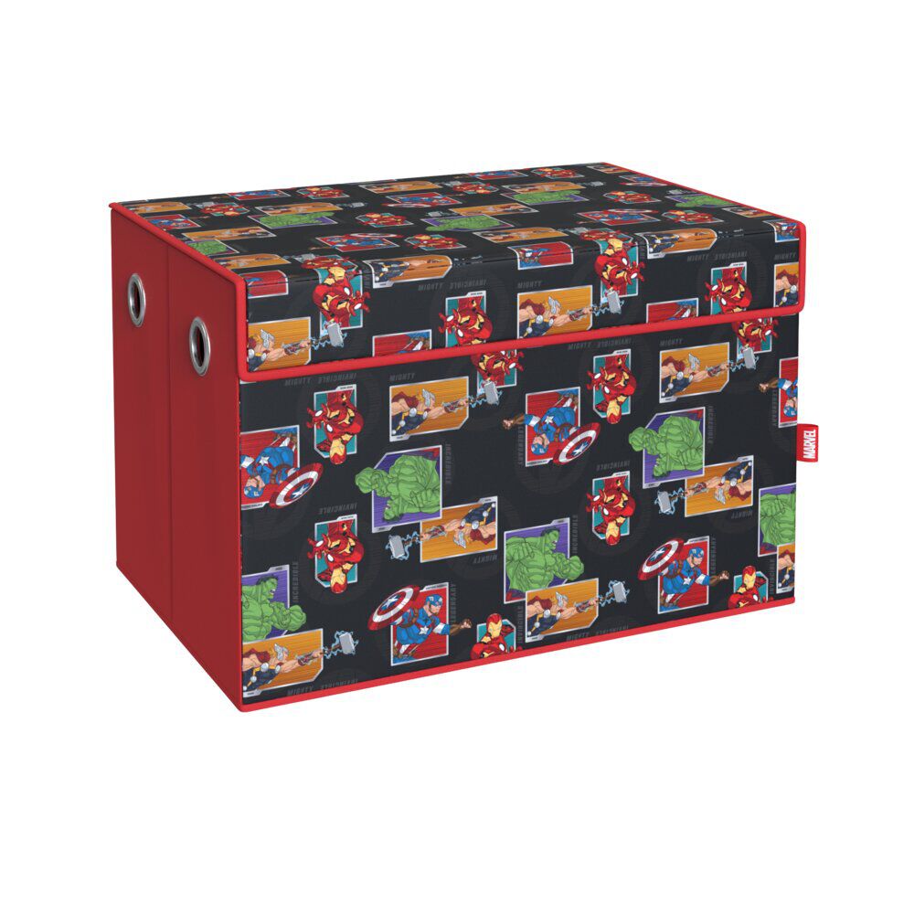 Coffre de rangement enfant Marvel rembourré mousse noir 49x33xH32cm