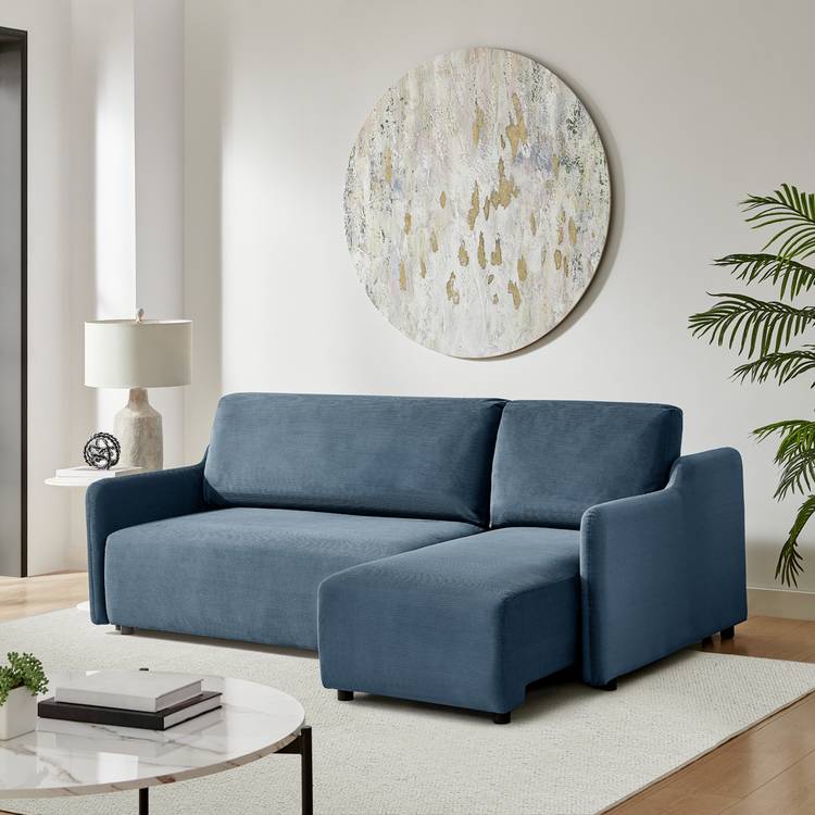 Habitat Stanley Fabric 3 Seater Sofa Bed - Navy