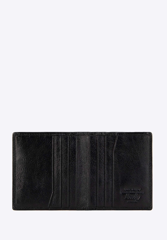 Etui na karty skórzane klasyczne małe czarne