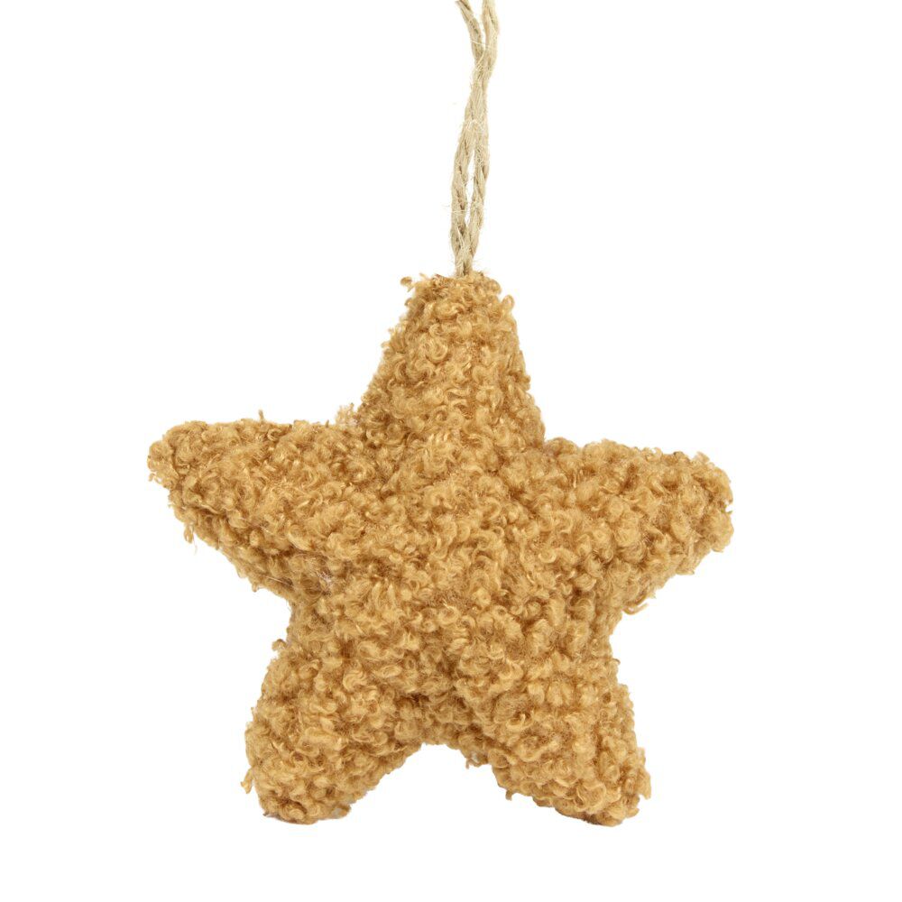 étoile de No&euml;l bouclette à suspendre Ø8cm (2 modèles)