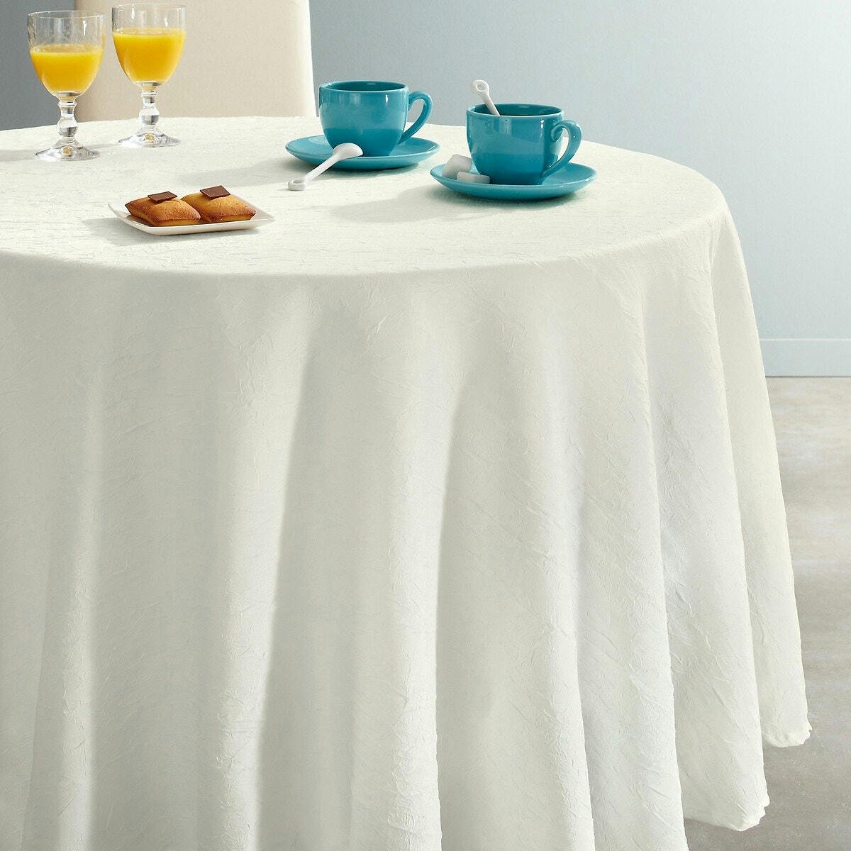 Nappe ronde polyester froissé CERYAS