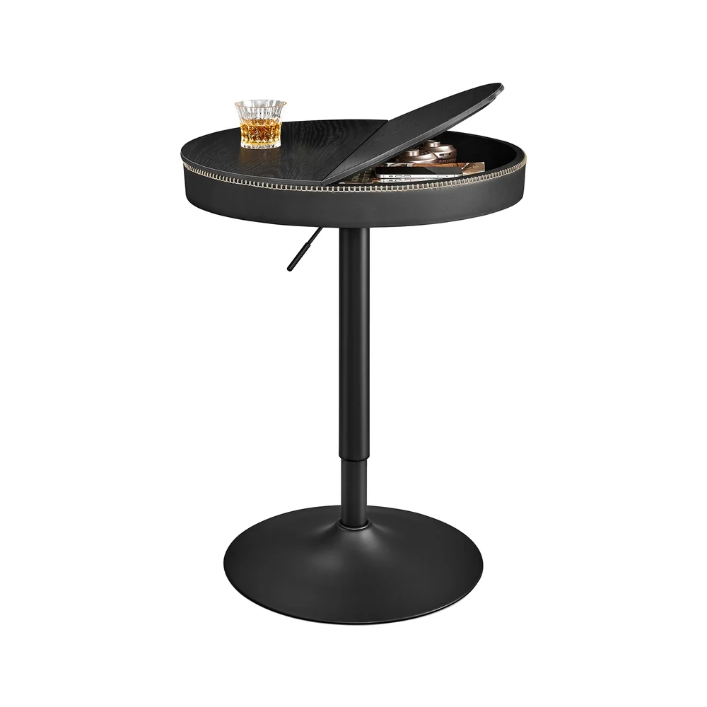 Table de bar avec rangement pu avec coutures