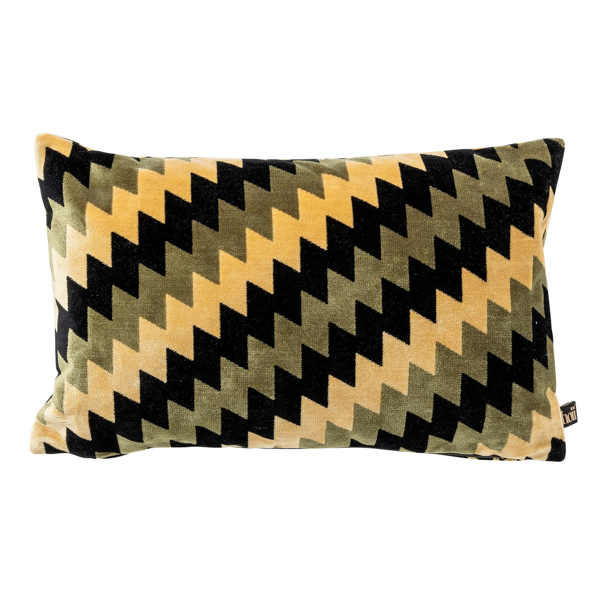 Francesco - Coussin vert en velours 30x50 cm avec motif