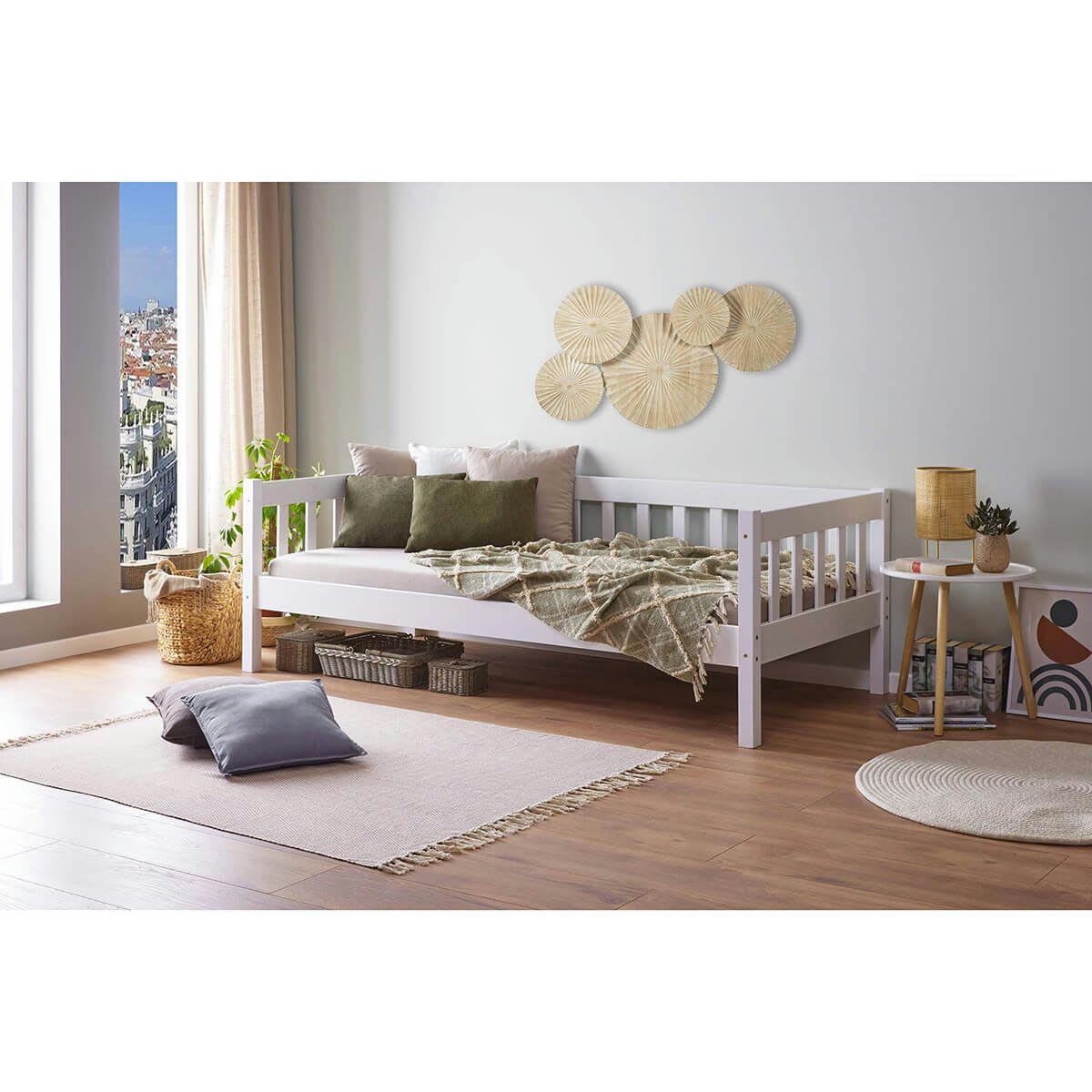 MATHEUS - Banquette-Lit  90x200cm vernis blanc