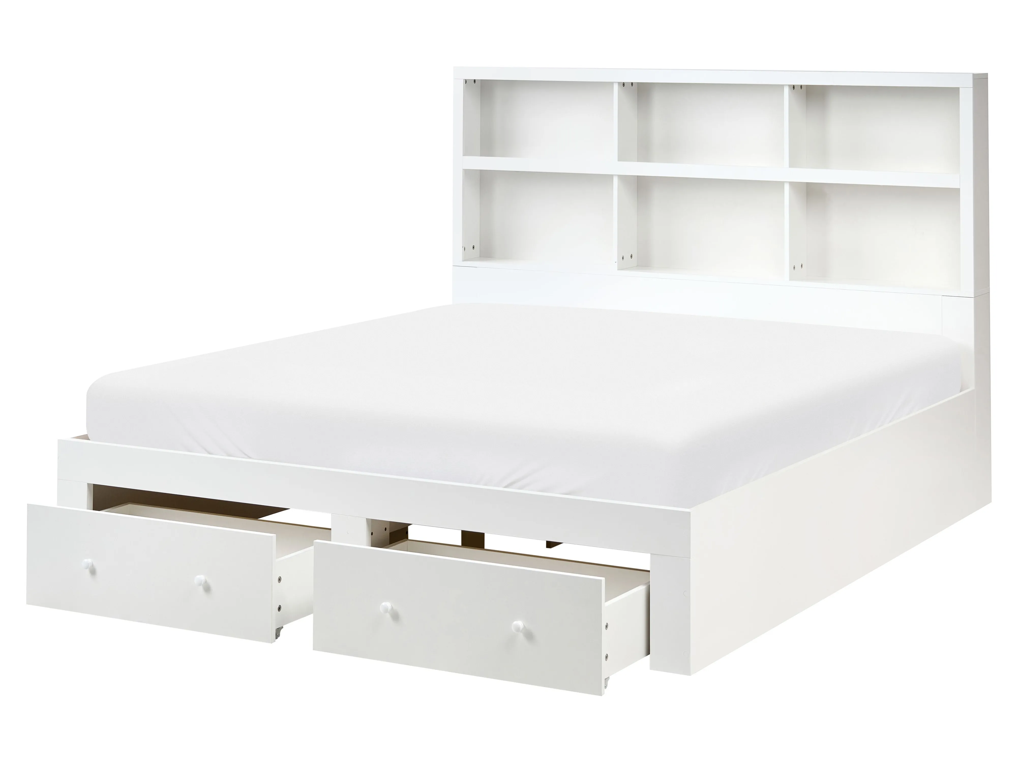 Bed with Storage Drawers TARARE 160 x 200 cm (EU King Size) White