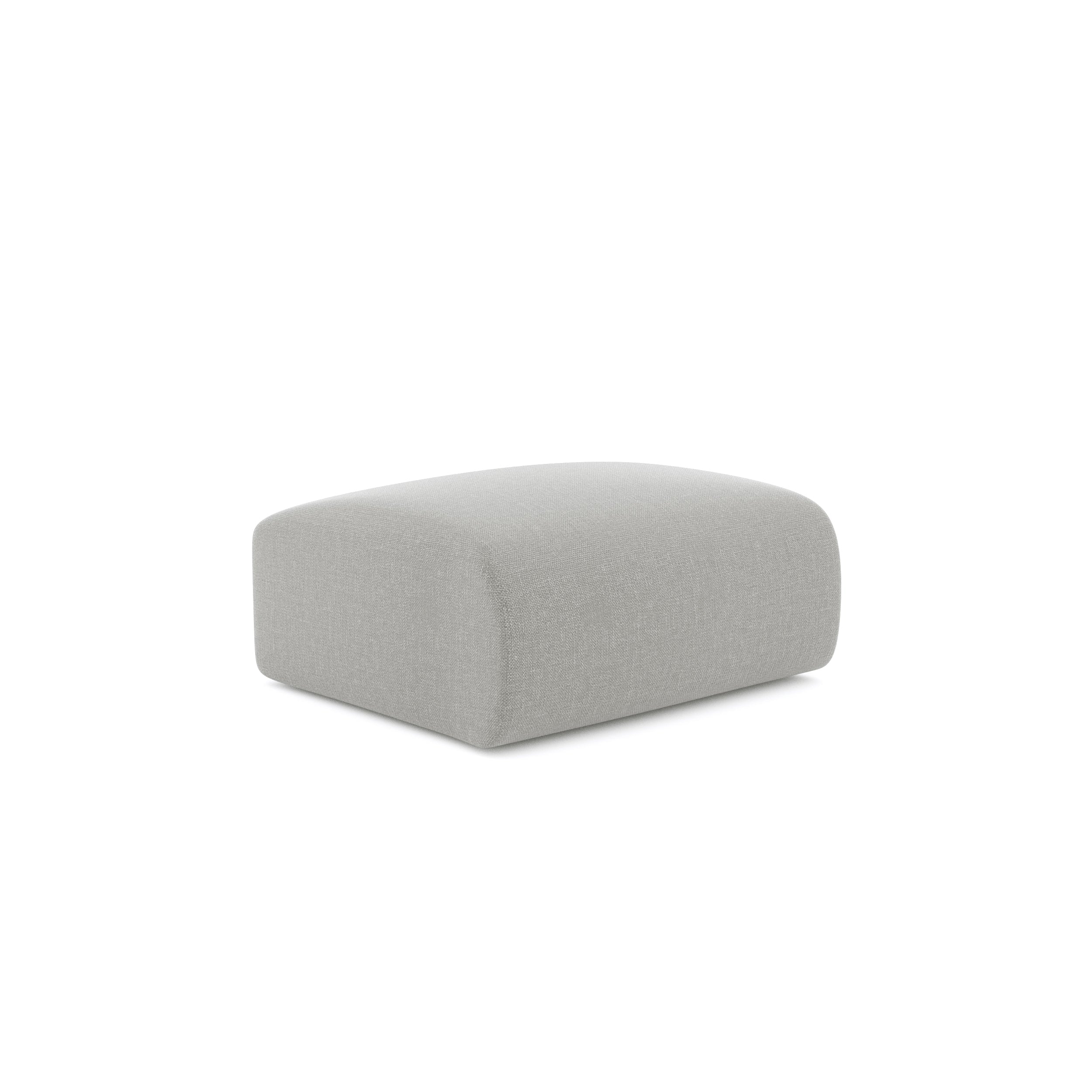 Sia Home - Poef MYRA - geweven stof lichtgrijs 75cm