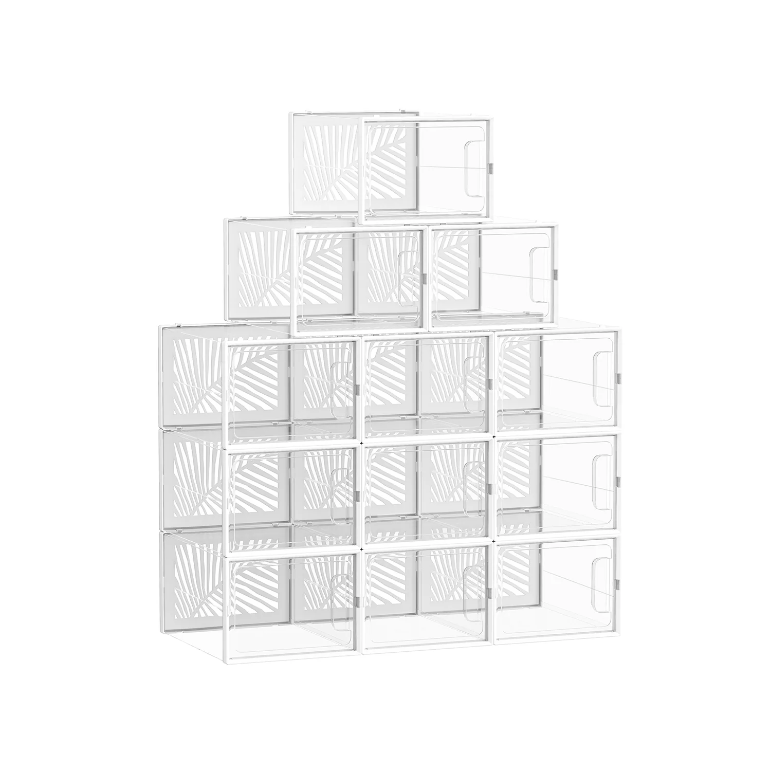 Lot de 12 boîtes à chaussures transparent