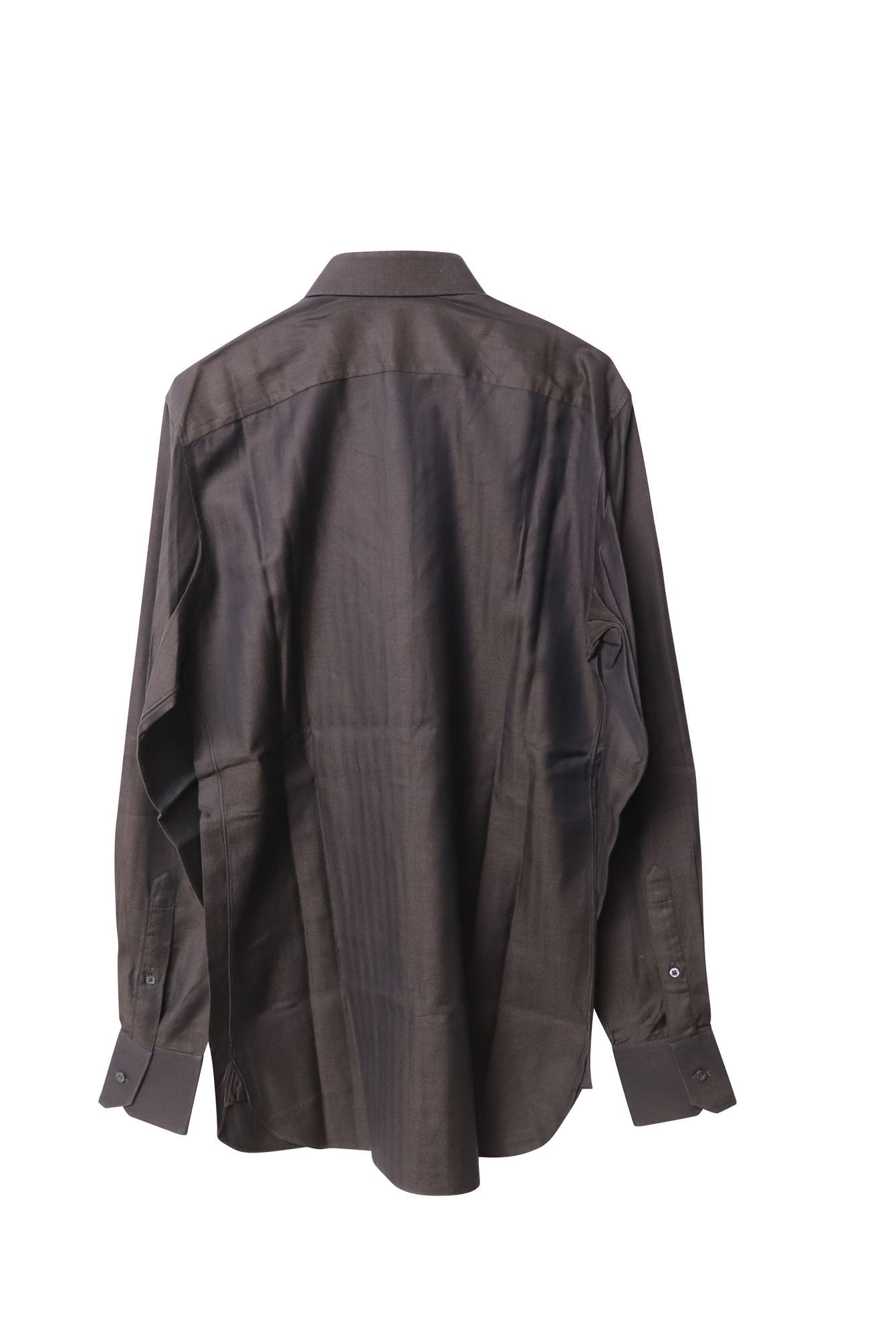 Gucci Preloved Herringbone Button Down Shirt in Deep Burgundy Cotton