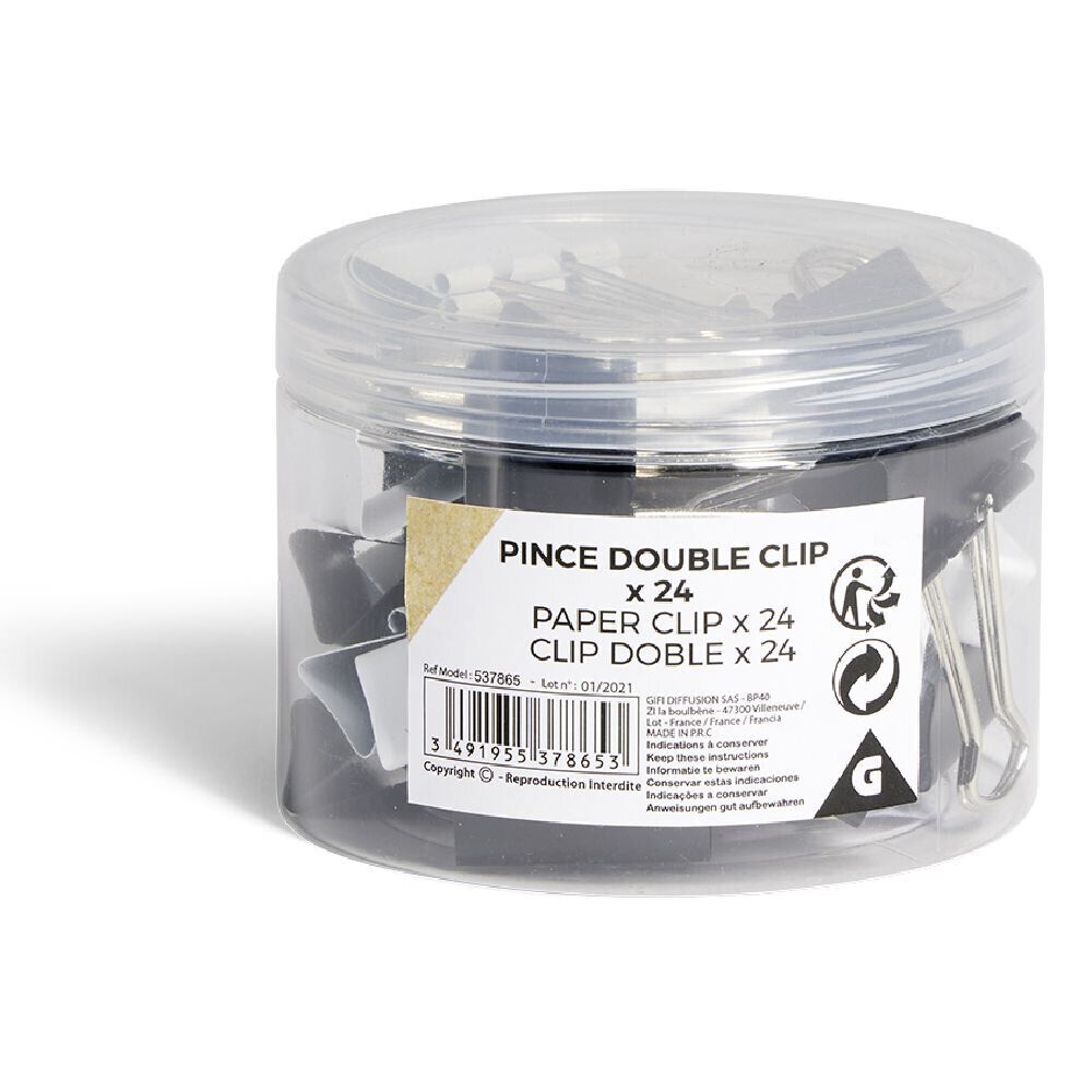 Pince double clip x24 métal