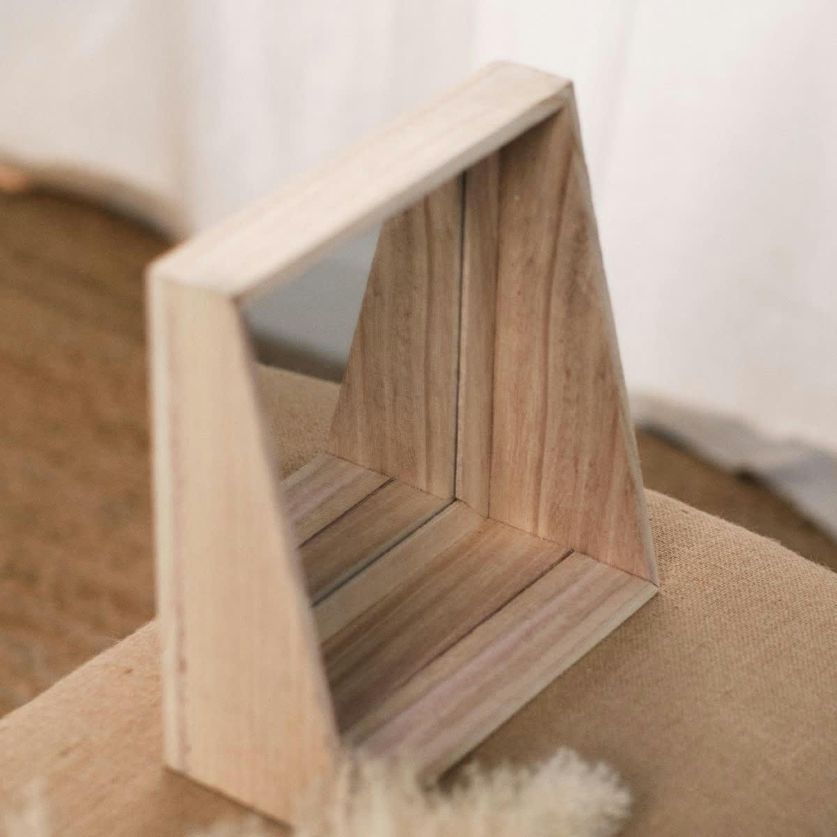 INDIES - Miroir à poser en bois beige
