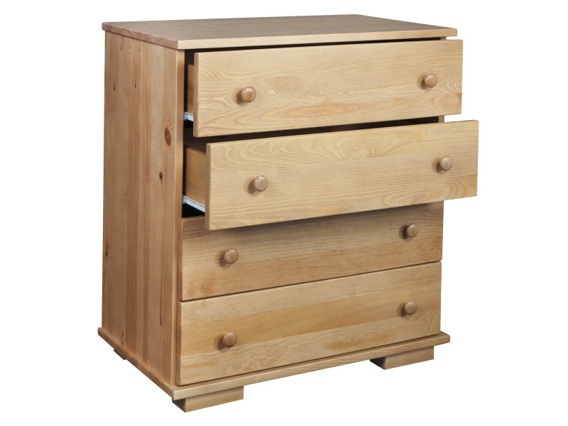 Komoda drewniana z 4 szufladami III MODERN, kolor dębowy