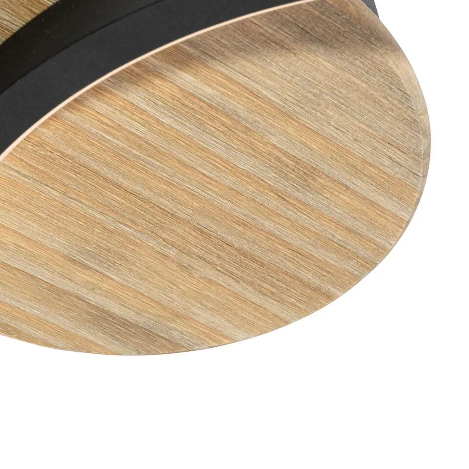 Qazqa plafondlamp alec zwart ge?ntegreerde led