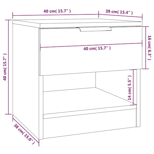 NNEVL Bedside Cabinets 2 pcs White Engineered Wood