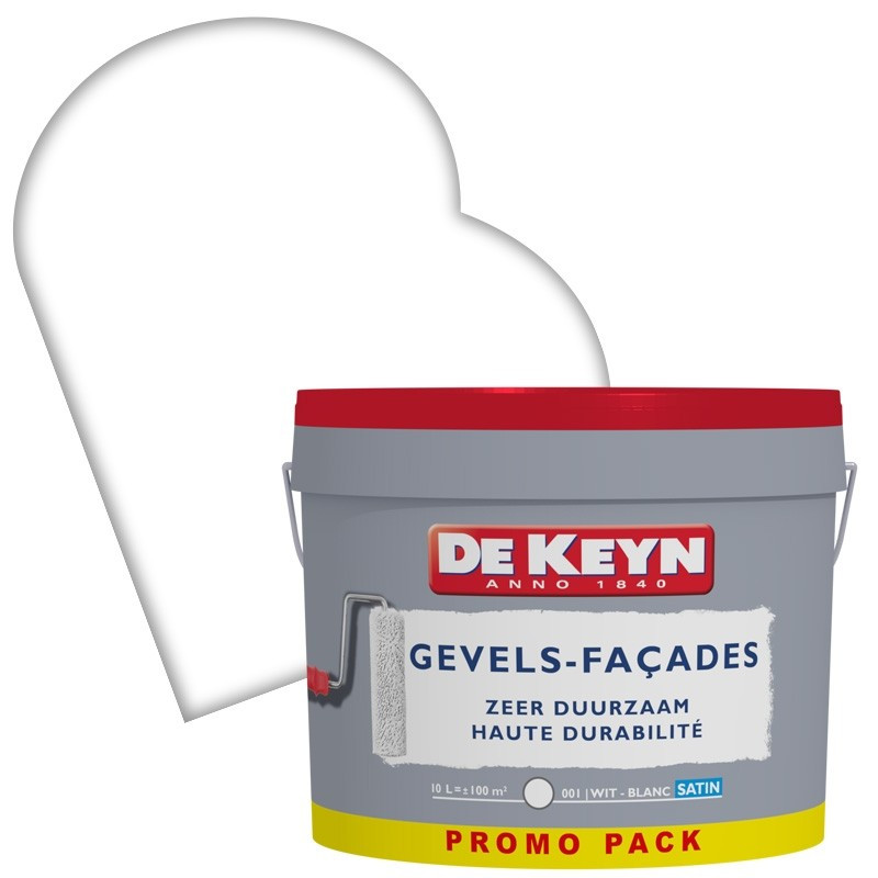 Peinture pour façade blanche satinée 10 L DE KEYN