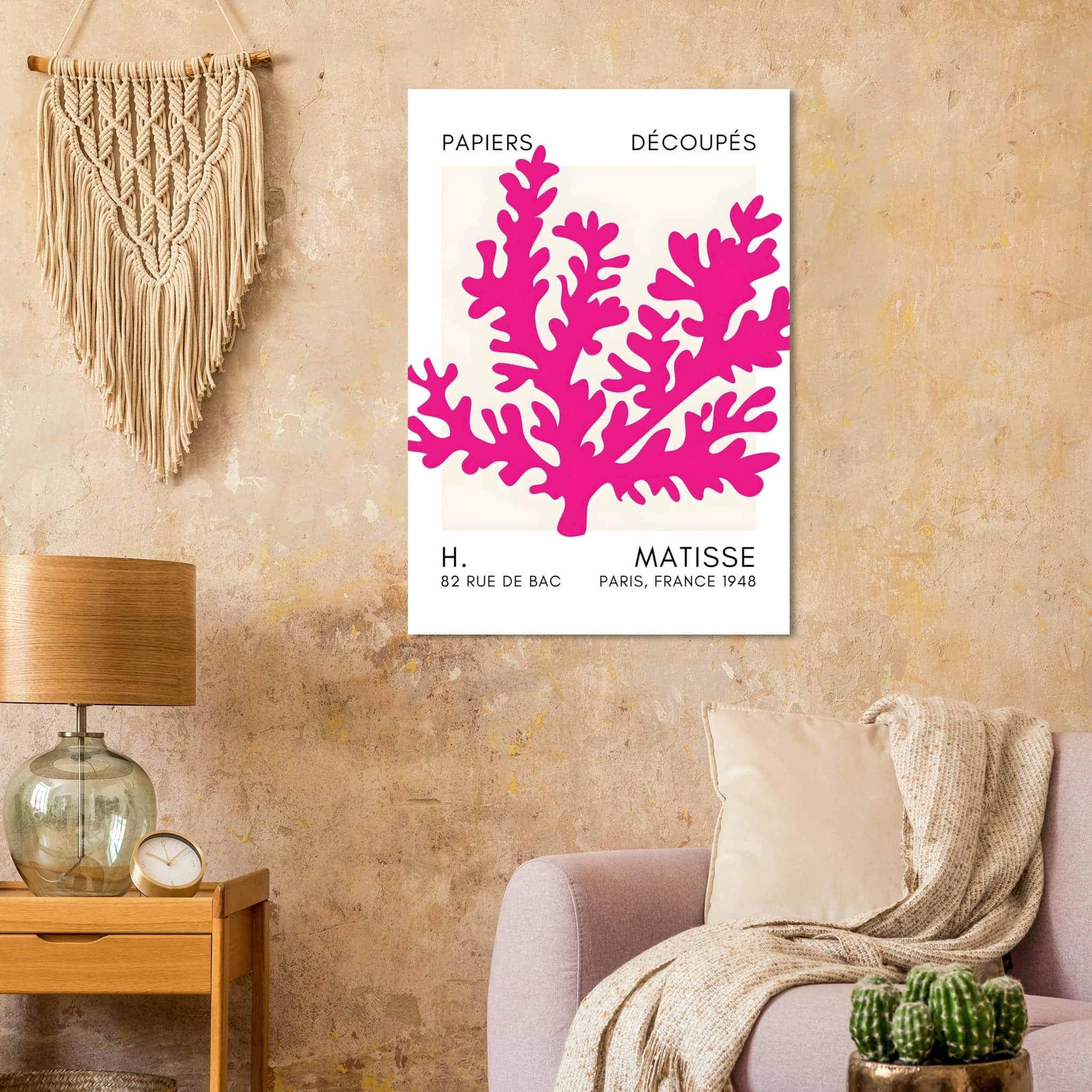 Artfulprints Poster Matisse – Aqua bloom pink  - 70x100 cm - Roze