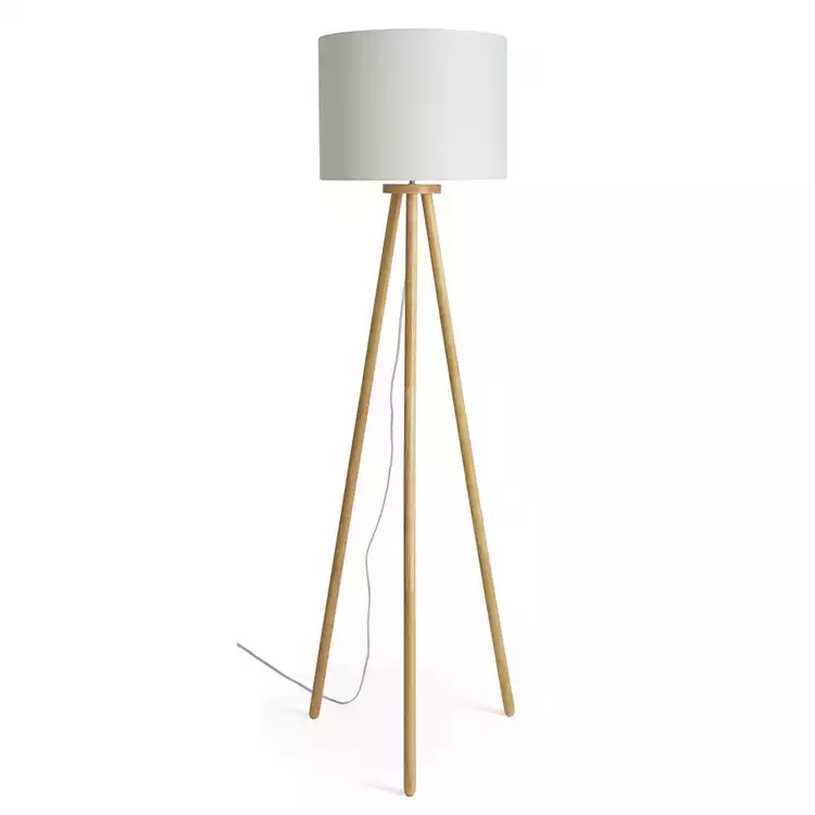 Habitat Wooden Tripod Floor Lamp - Walnut & Natural